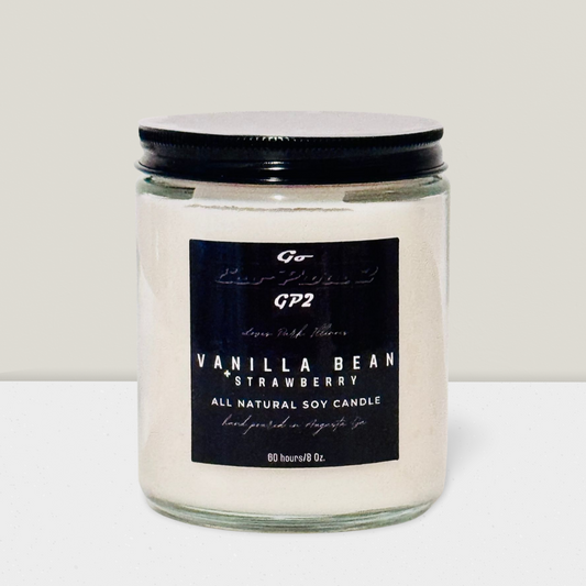 8 oz. all natural soy candle in Vanilla Bean and Strawberry