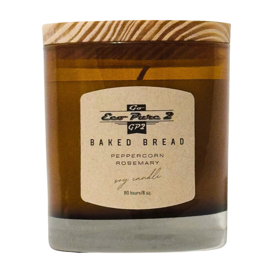 8 oz. Handpoured Soy Candle in Baked Bread, Peppercorn and Rosemary